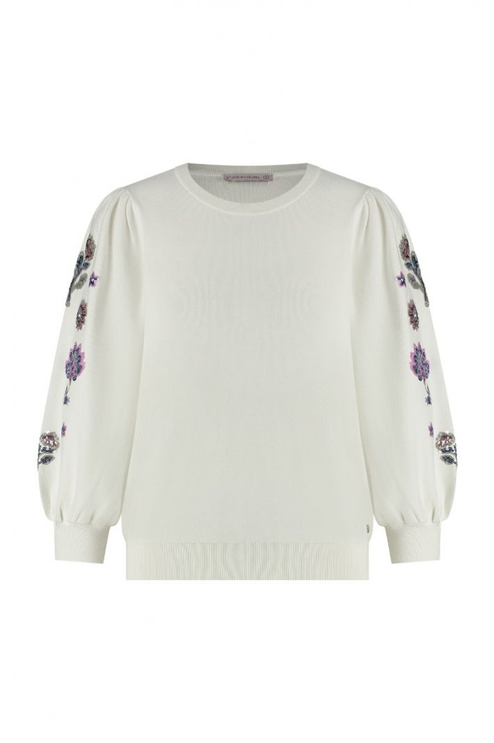 09861 Hollie Embroidery Pullover - Off White