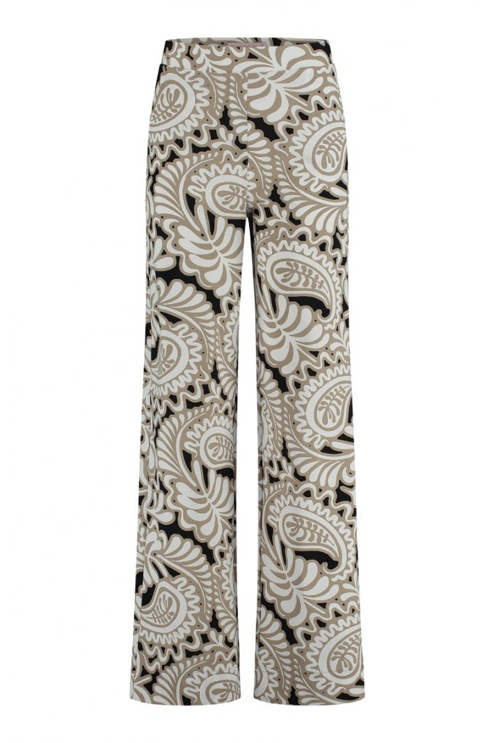 09932 Lexie Paisley Trousers - Off White/Clay