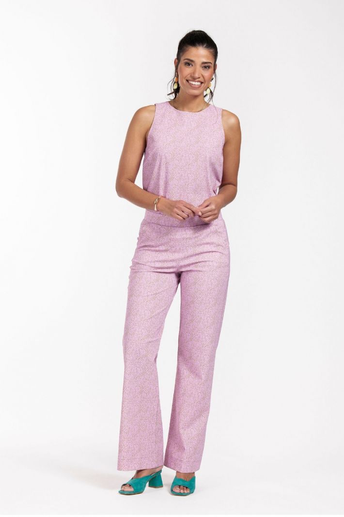 09955 Marilon Snake Trousers - Lila Pink/Clay