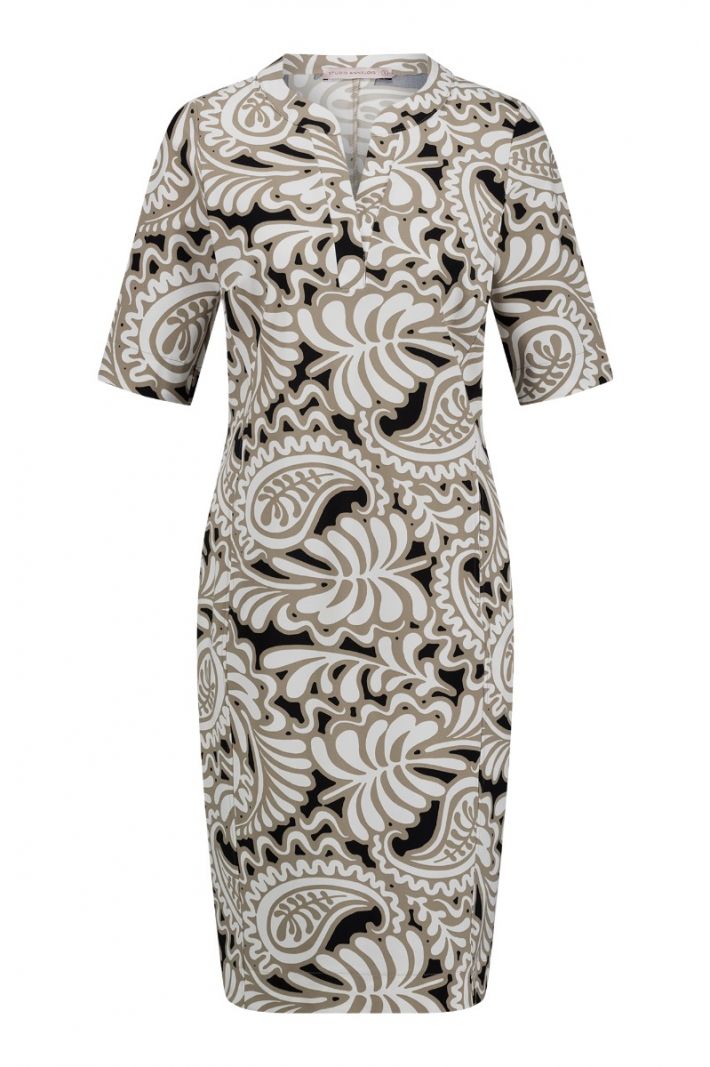 09973 Simplicity Paisley SL Dress - Off White/Clay