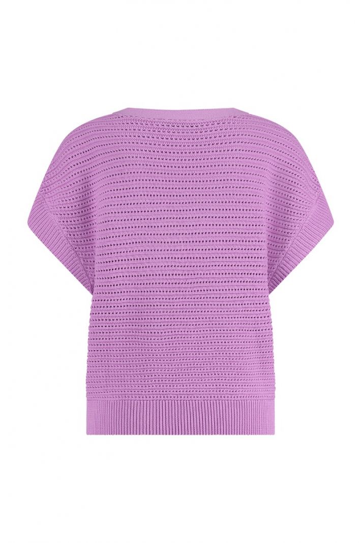 10000 Chiara V-neck Crochet Top - Lila Pink