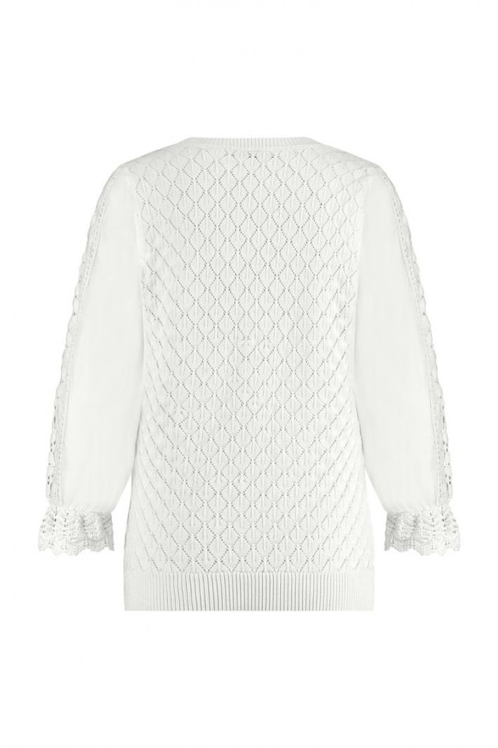 10001 Giorgioa Crochet Pullover - Off White