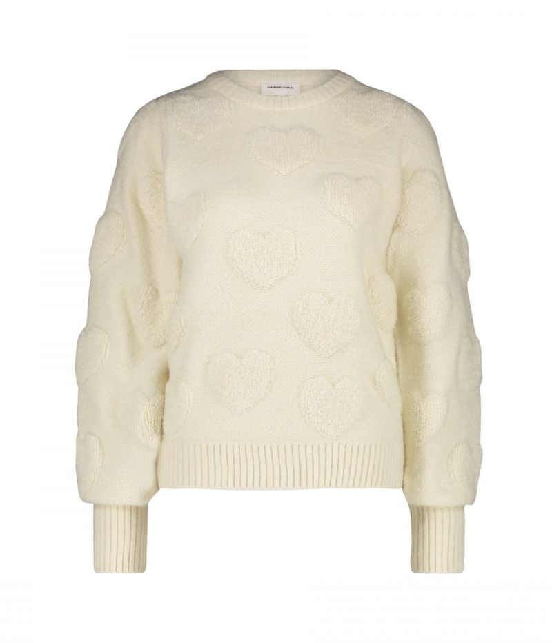 CLT-PUL-24-AW24 Bibian Heart Pullover - Warm White