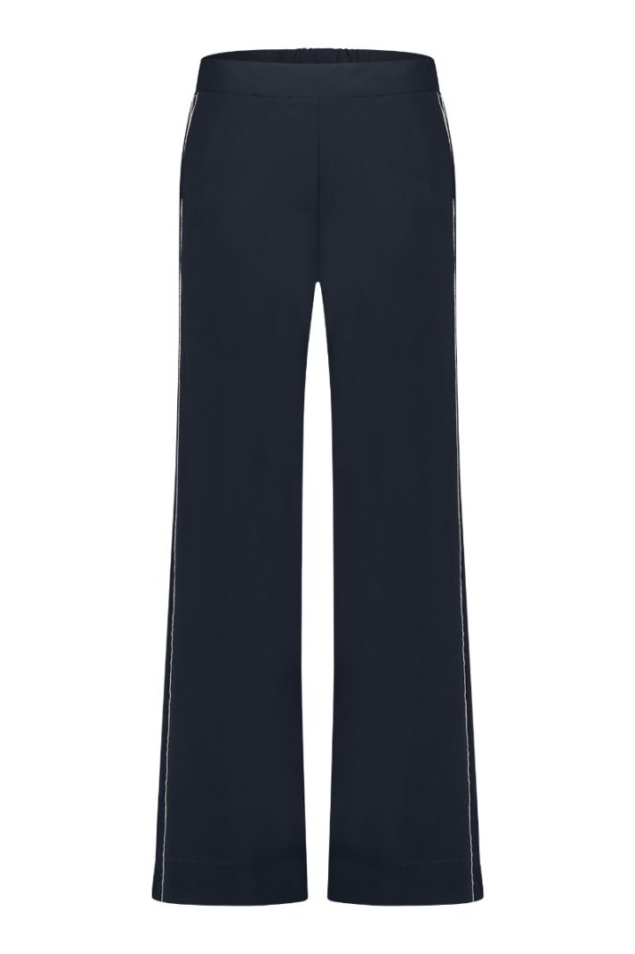 11055 Cilou Piping Trousers - Dark Blue