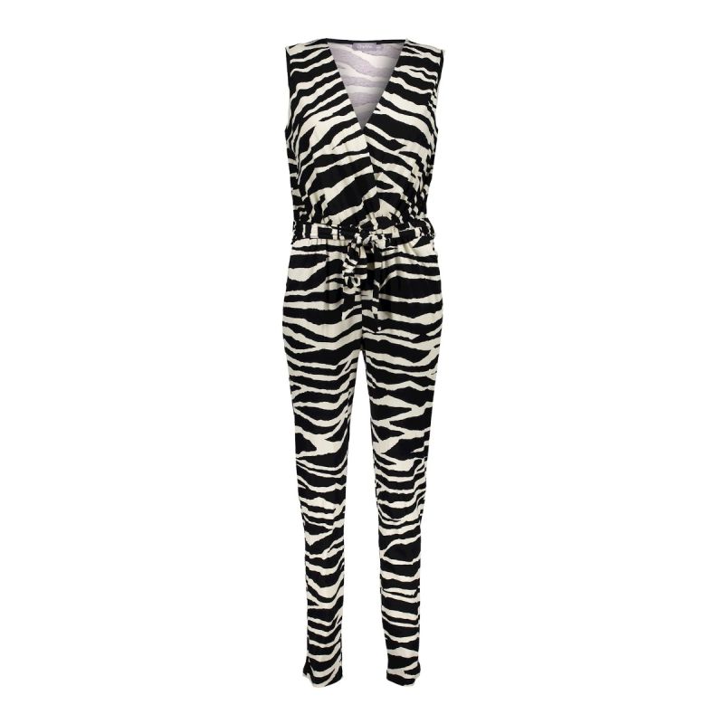 medley ik heb dorst kubiek Jersey Jumpsuit Zebra 11103 Zwart/Zand - Geisha