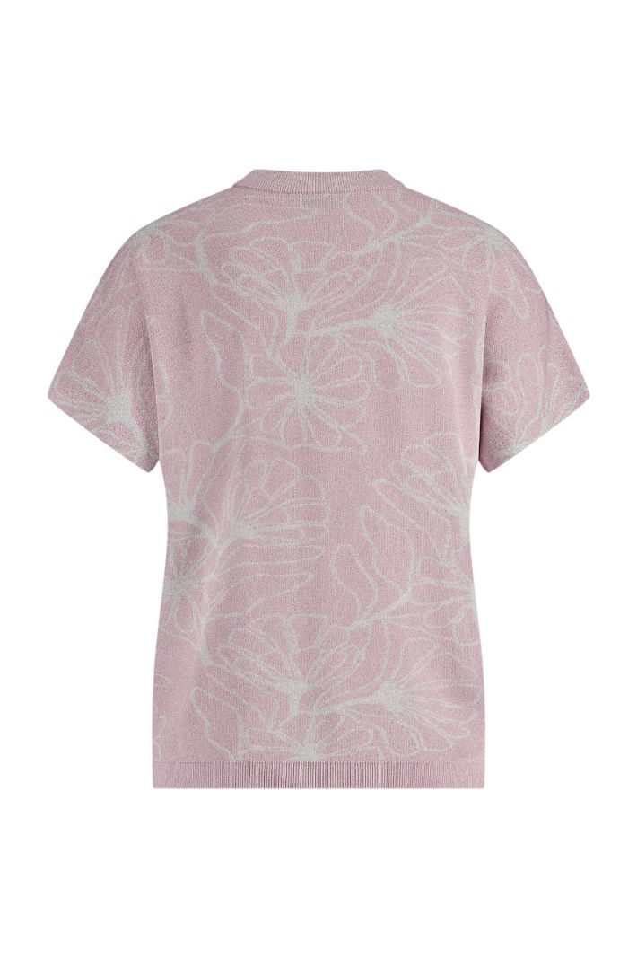 11196 Kalani Jacquard Flower Pullover - Pale Pink/Kit