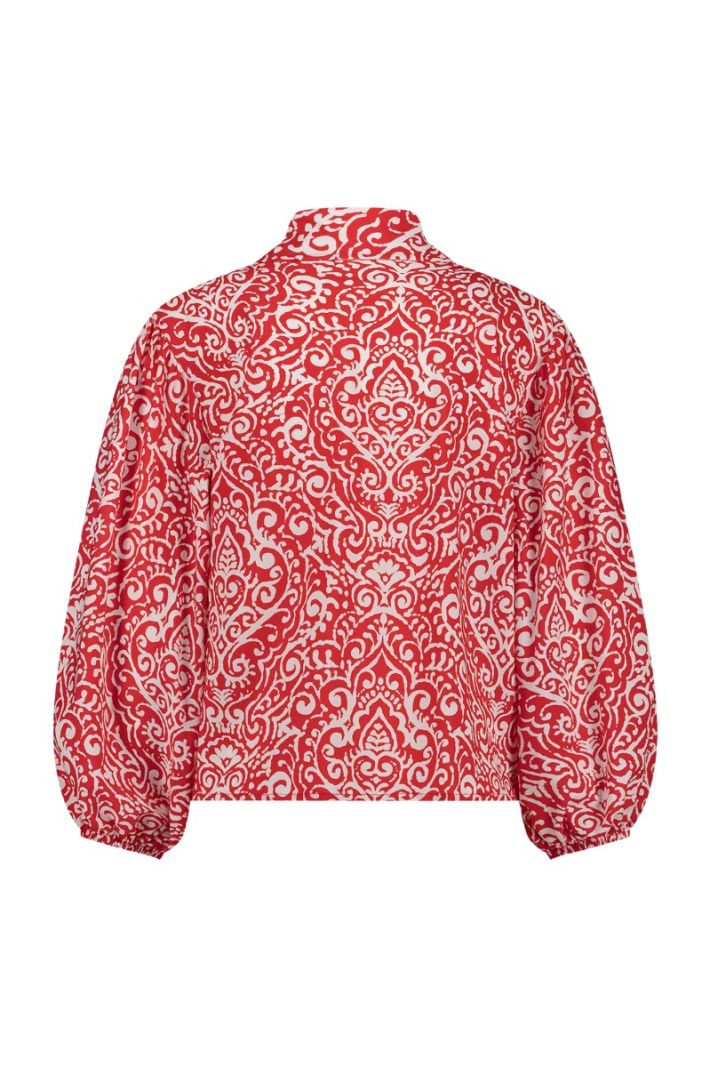 11313 Joley Paisley Blouse - Red/Off White