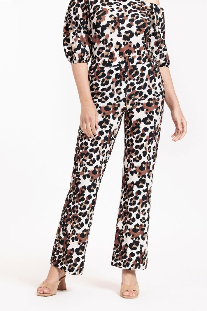 11594 Marinda Leopard Trousers - Kit/Chocolate