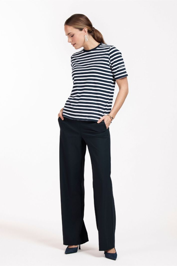 11787 Steffie Stripe T-Shirt - Dark Blue/Off White