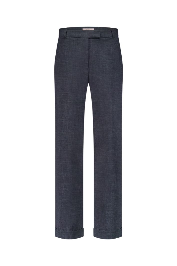 11947 Ozzie Woven Look Trousers - Midnight Blue