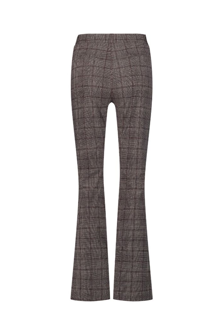 12002 Flair Check Trousers - Merlot/Kit