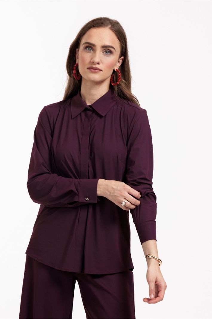 12011 Bobby Fancy Blouse - Blackberry