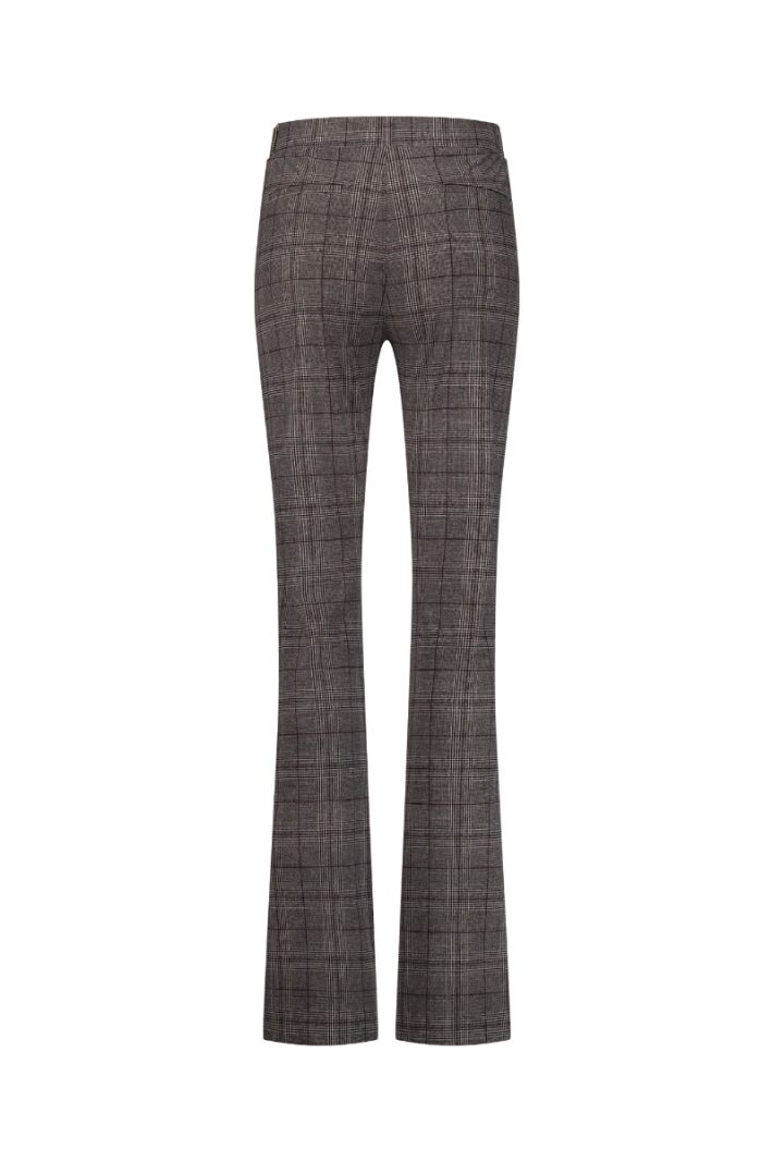 12018 Flair LONG check trousers - Merlot/Kit