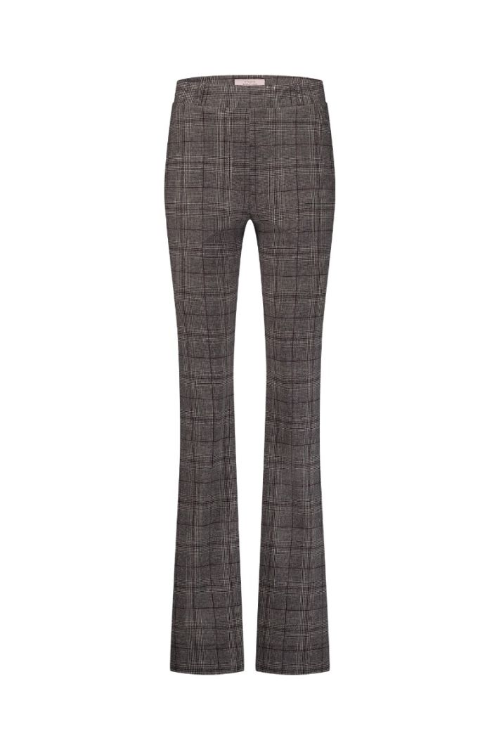 12018 Flair LONG check trousers - Merlot/Kit