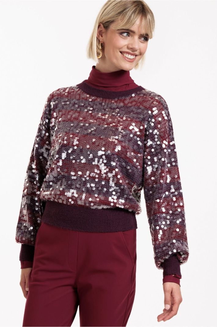 12025 Lilly Sequins Pullover - Blackberry/Merlot