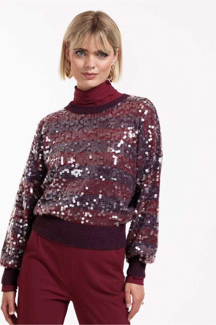 12025 Lilly Sequins Pullover - Blackberry/Merlot