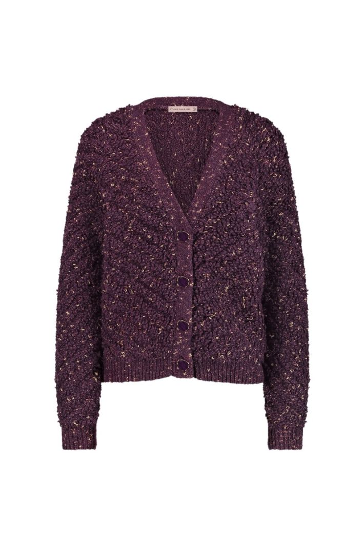 12026 Iris Chunky Glitter Cardigan - Blackberry