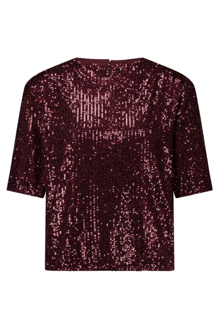 12035 Princess Sequins Top - Merlot