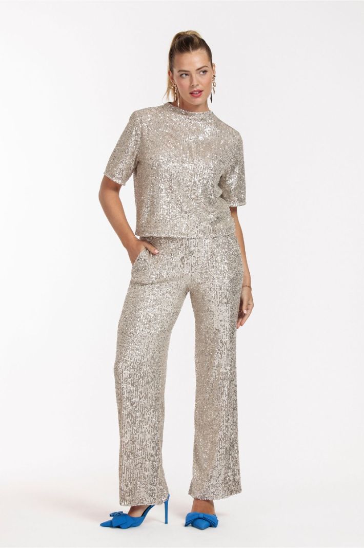 12037 Tracey Sequins Trousers - Goud