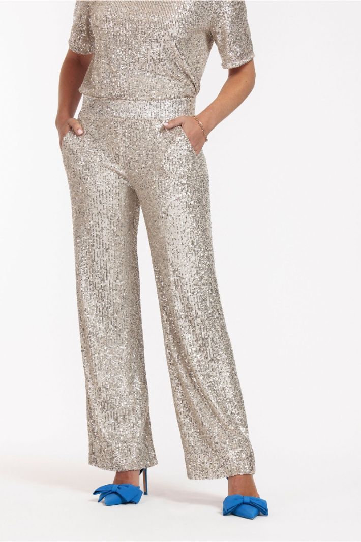 12037 Tracey Sequins Trousers - Goud