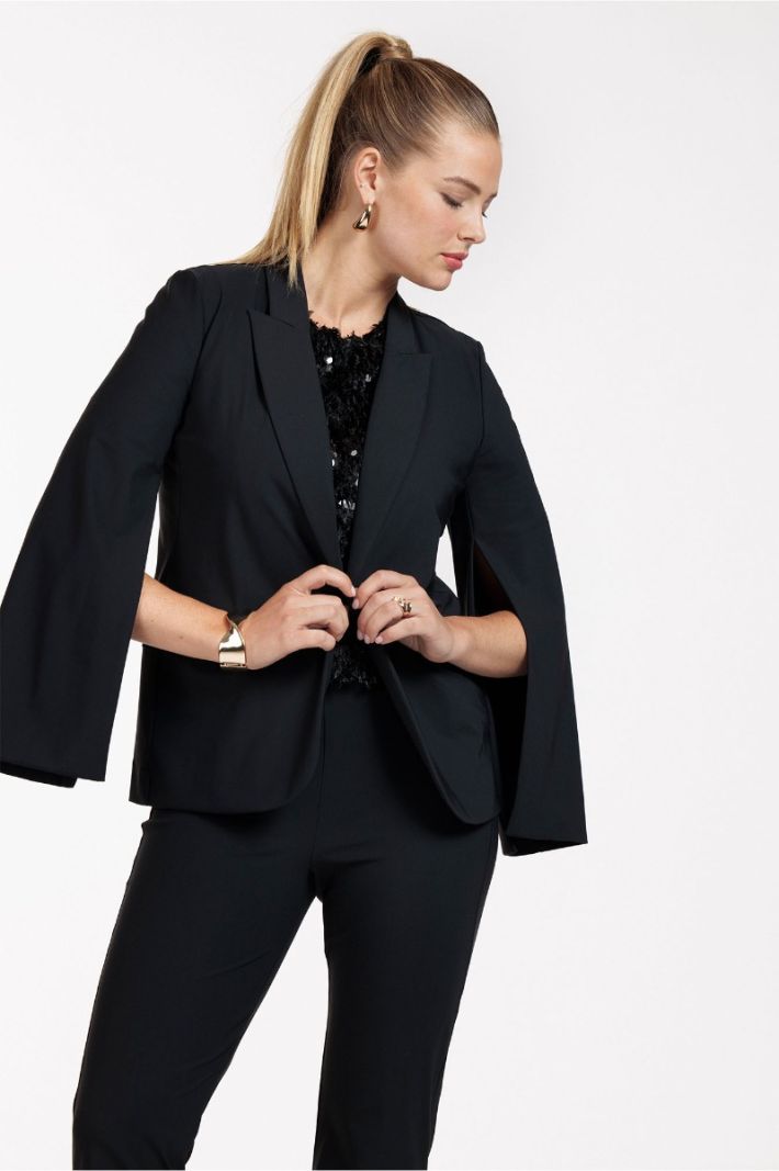 12048 Joline Cape Blazer - Zwart