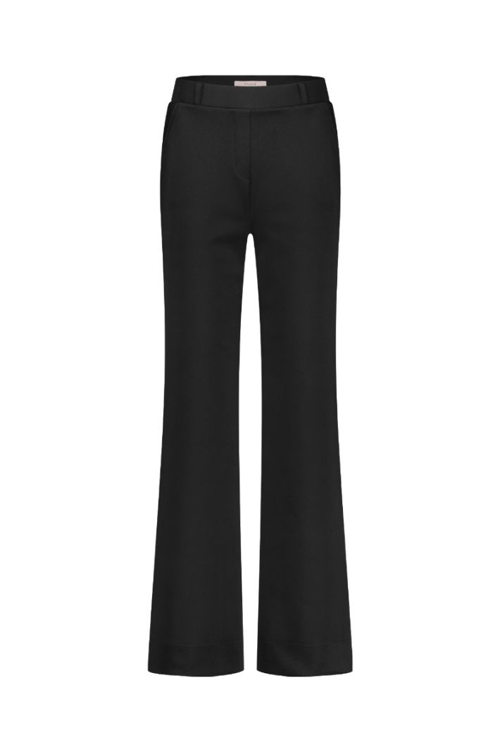 12053 Lexie Shiny Bonded Trousers - Zwart