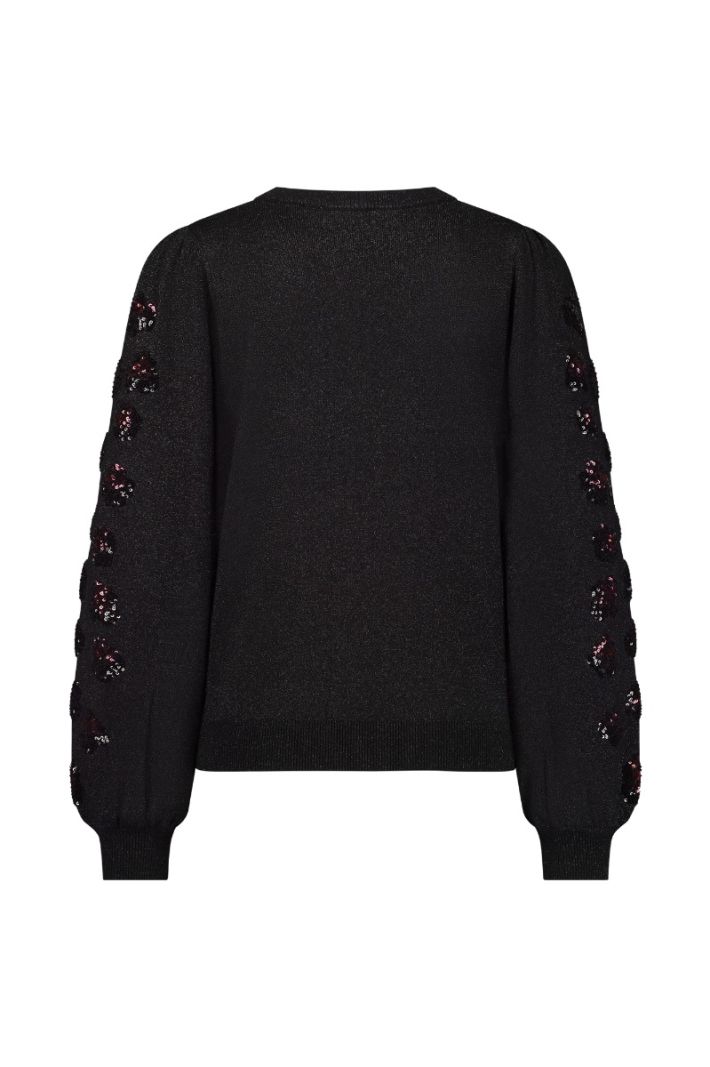 12060 Hilly Embroidery Pullover - Zwart