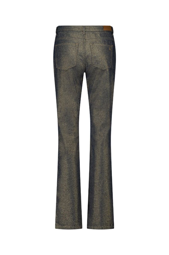 12067 Flair Gold Denim Trousers - Goud