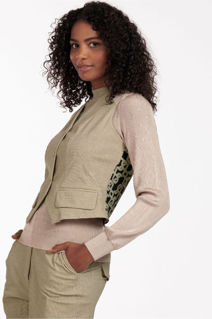 12086 Trixi Structure Gilet - Latte