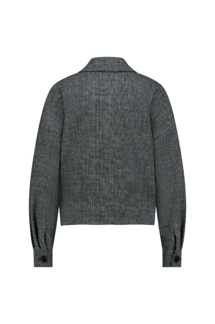 12096 Brioni bnd Tweed Jacket - Black/Off White