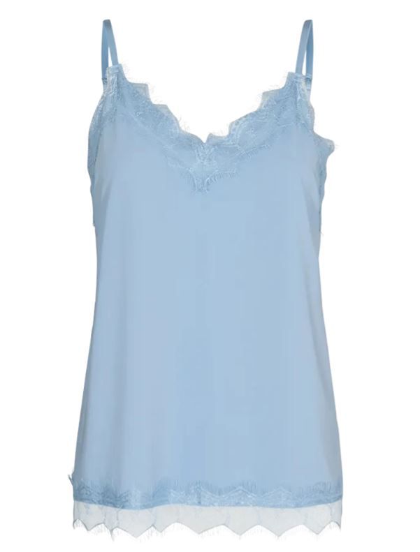 120962 FQBicco Singlet met Kant - Chambray Blue