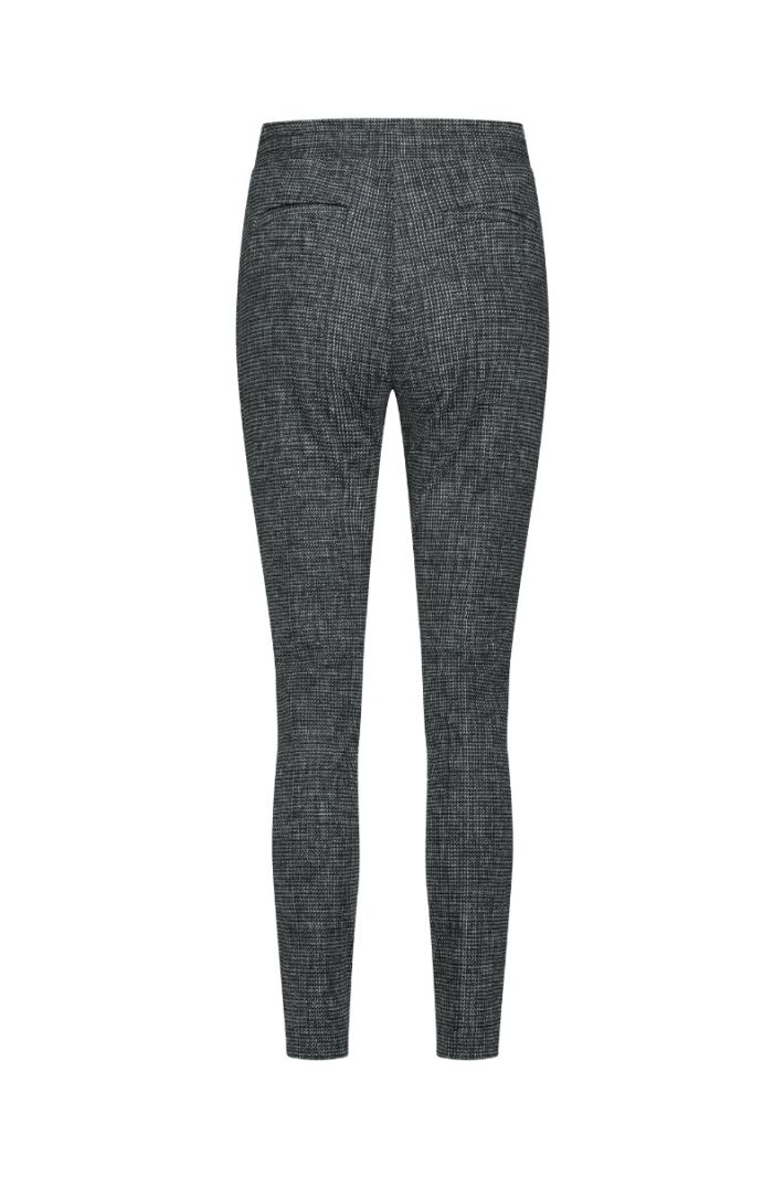 12097 Downstairs bnd Tweed Trousers - Black/Off White