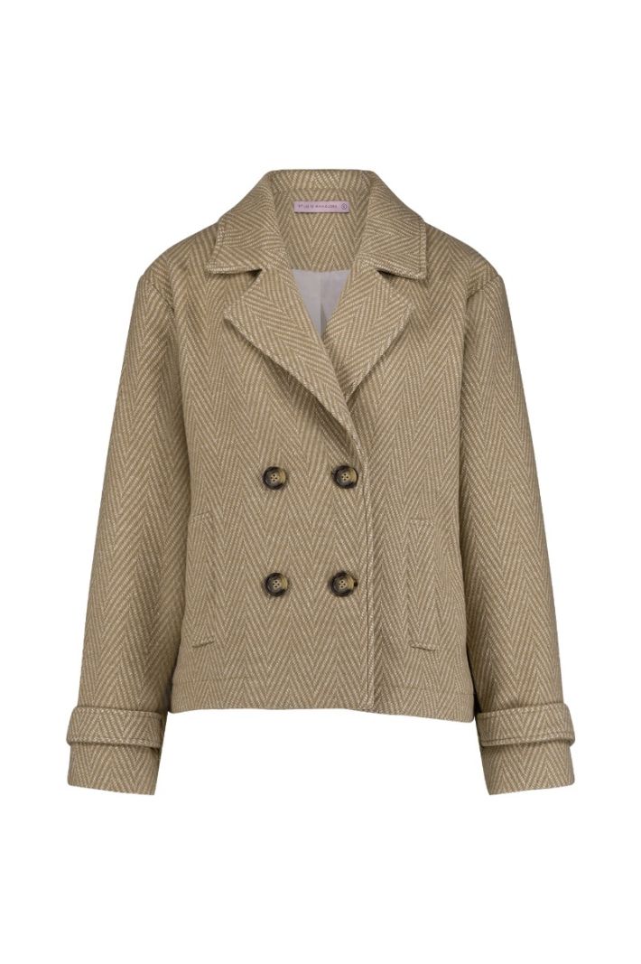 12103 Meriel Herringbone Jacket - Beige