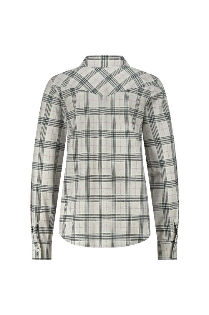 12121 Bobby Western Check Blouse - Grey Melange/Antraciet