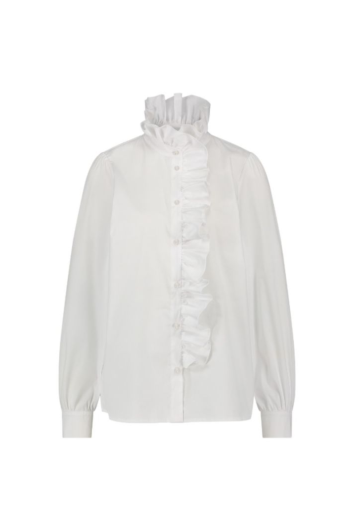 12149 Idette Poplin Blouse - White