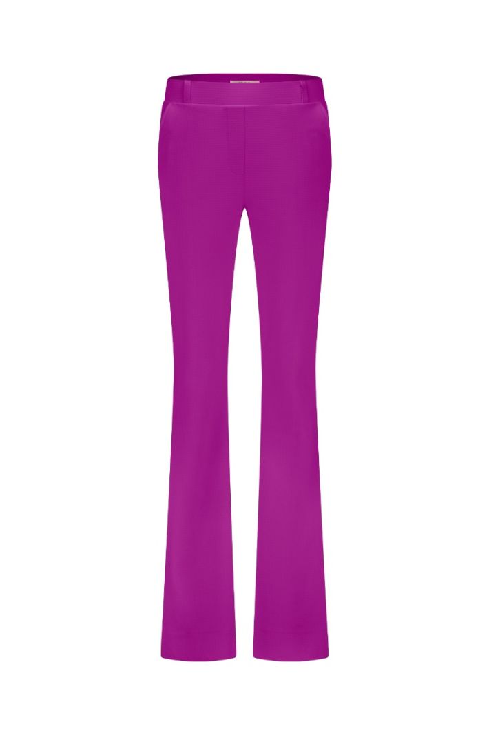 12183 Flair LONG bnd Structure Trousers - Magenta