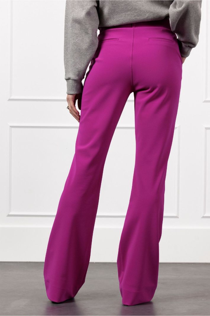 12183 Flair LONG bnd Structure Trousers - Magenta