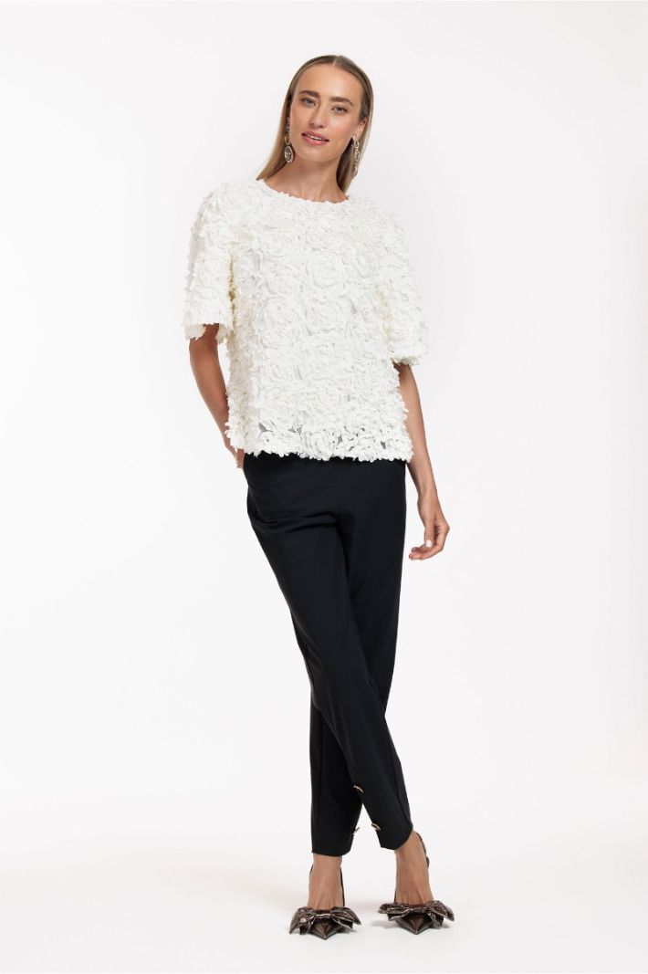 12198 Madison Flower Top - Off White