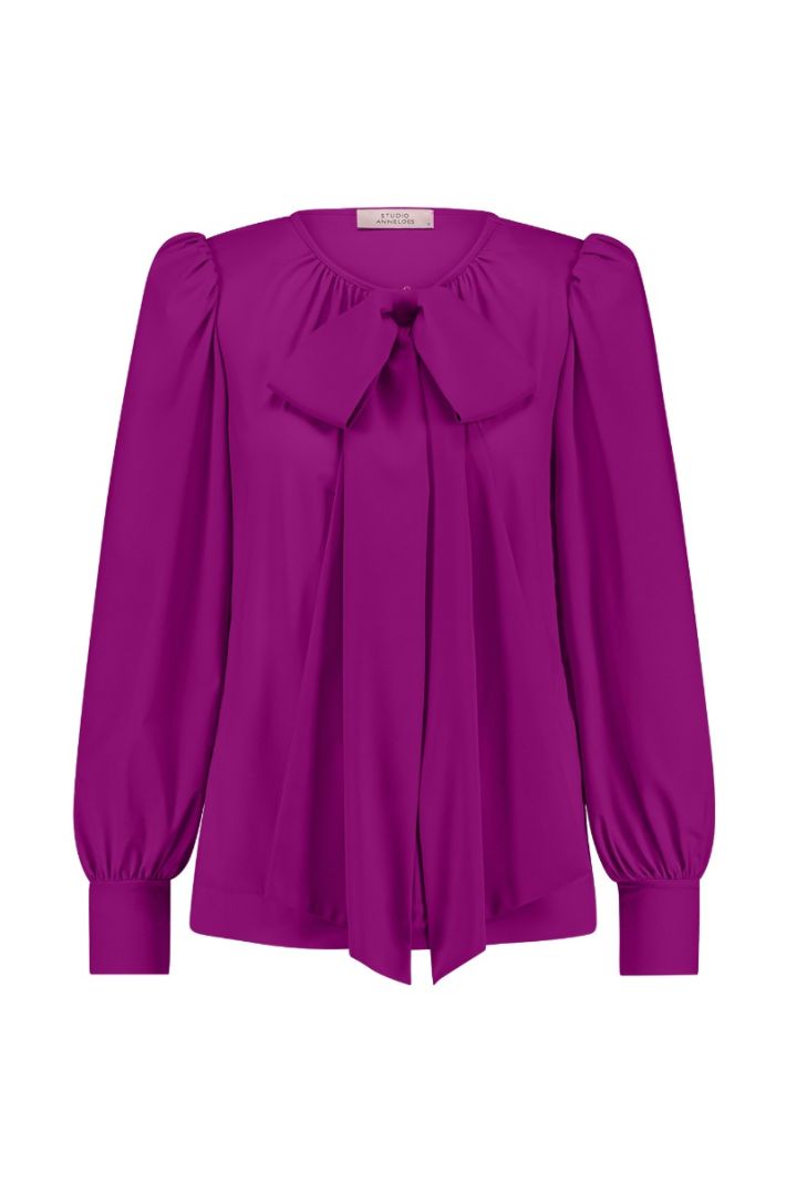 12212 Laurencia Bow Blouse - Magenta