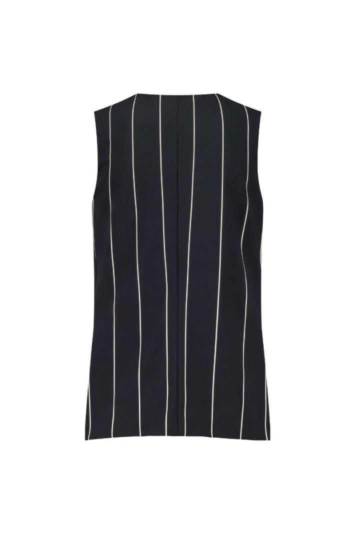 12213 Esmee Stripe Gilet - Black/Kit