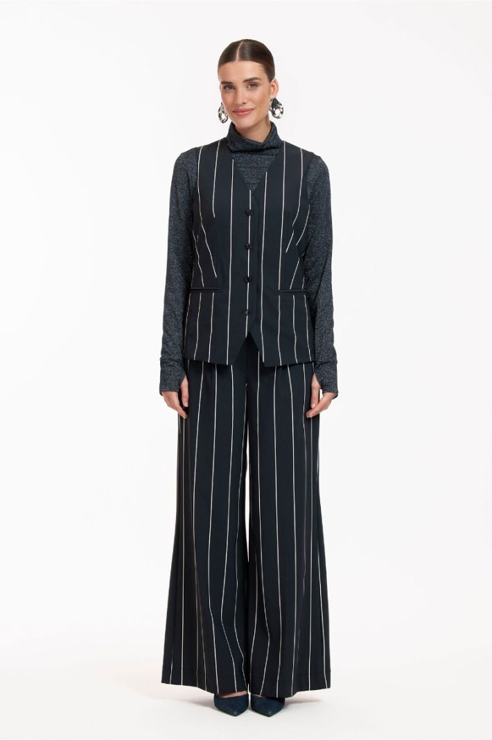 12214 Colette Stripe Trousers - Black/Kit