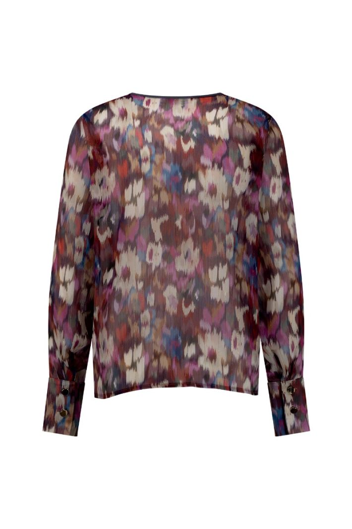 12236 Veerle Leoflower Crepe Blouse - Multi Color