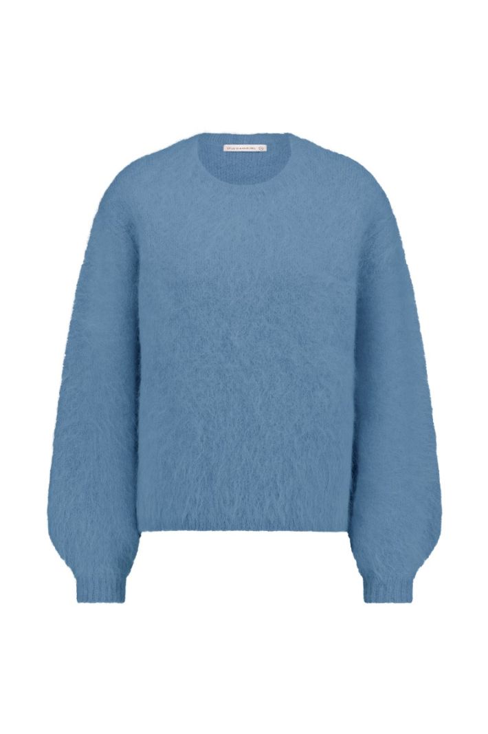 12329 Lisette Furry Pullover - Light Blue