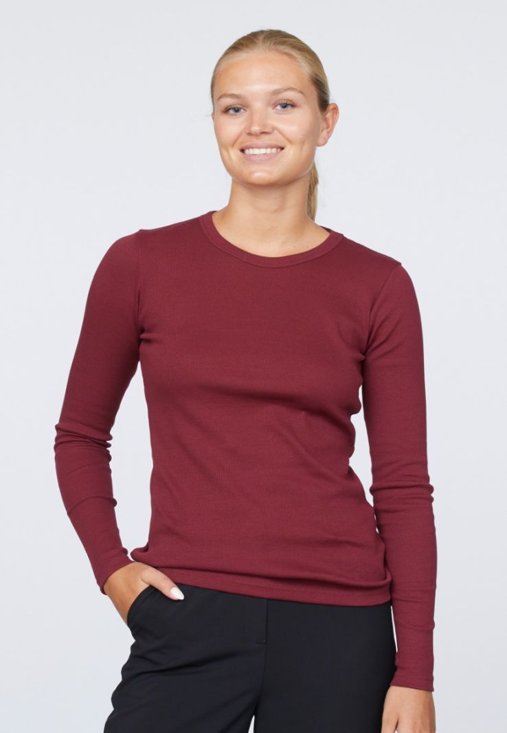 15797 Eike-ls Top met Lange Mouwen -  Bordeaux