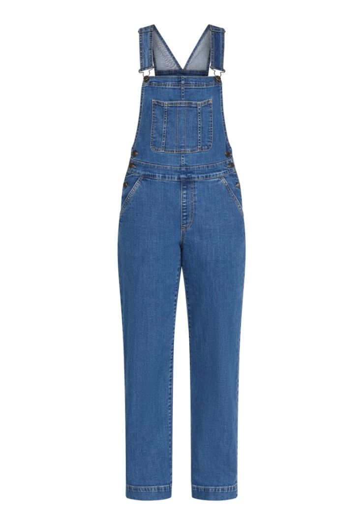 17036 Onea Denim Jumpsuit - Mid Blue Wash