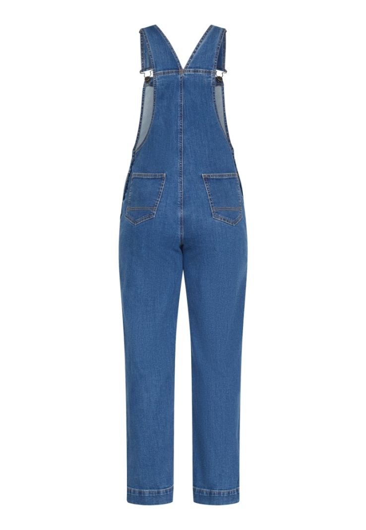 17036 Onea Denim Jumpsuit - Mid Blue Wash