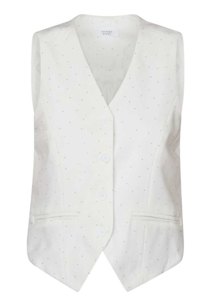 17123 GIO-VE1 Gilet met Studs - White