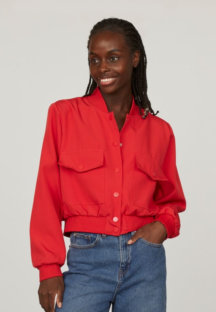 17173 GARWIN-JA Bomber Jacket - Rood