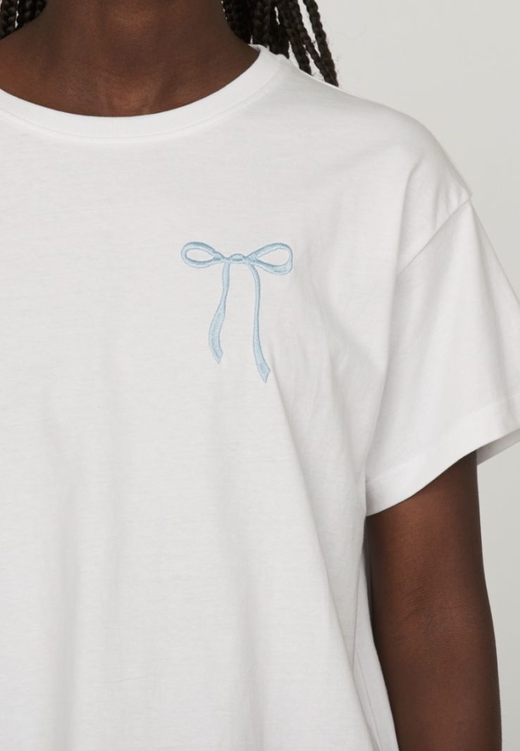 17473 PEIN-SS12 T-Shirt met Print - White/Light Blue