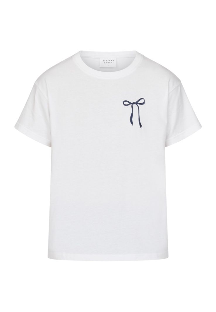 17473 Pein-Ss 12 T-Shirt met Print - Wit/Midnight Blue